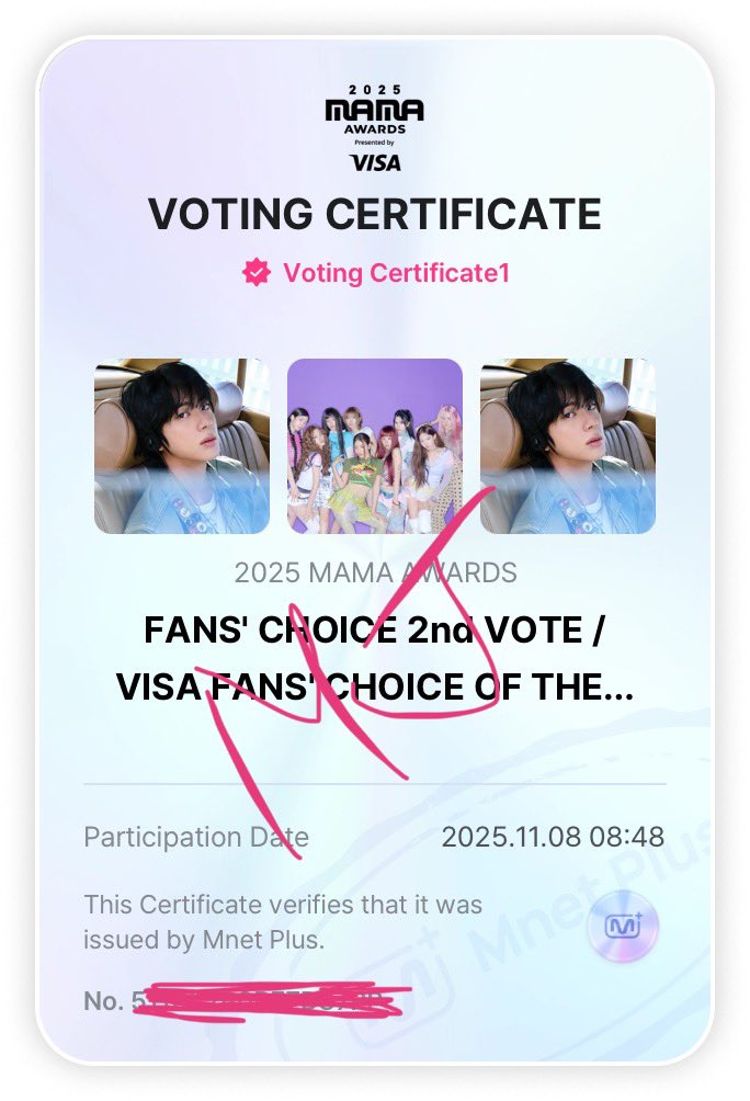 MadnaeJin1204's tweet image. 🗳️ MAMA AWARDS 2025 🏆2nd VOTING | DAY 10

FANS’ CHOICE
✅ Male: Vote for JIN 
✅ Female: Vote for TWICE 

VISA FANS CHOICE
✅ JIN

SHARE YOUR VOTING PROOFS 🔥 Include the tags 👇

DAESANG WIN FOR JIN
I’m voting #Jin for #2025MAMAVOTE