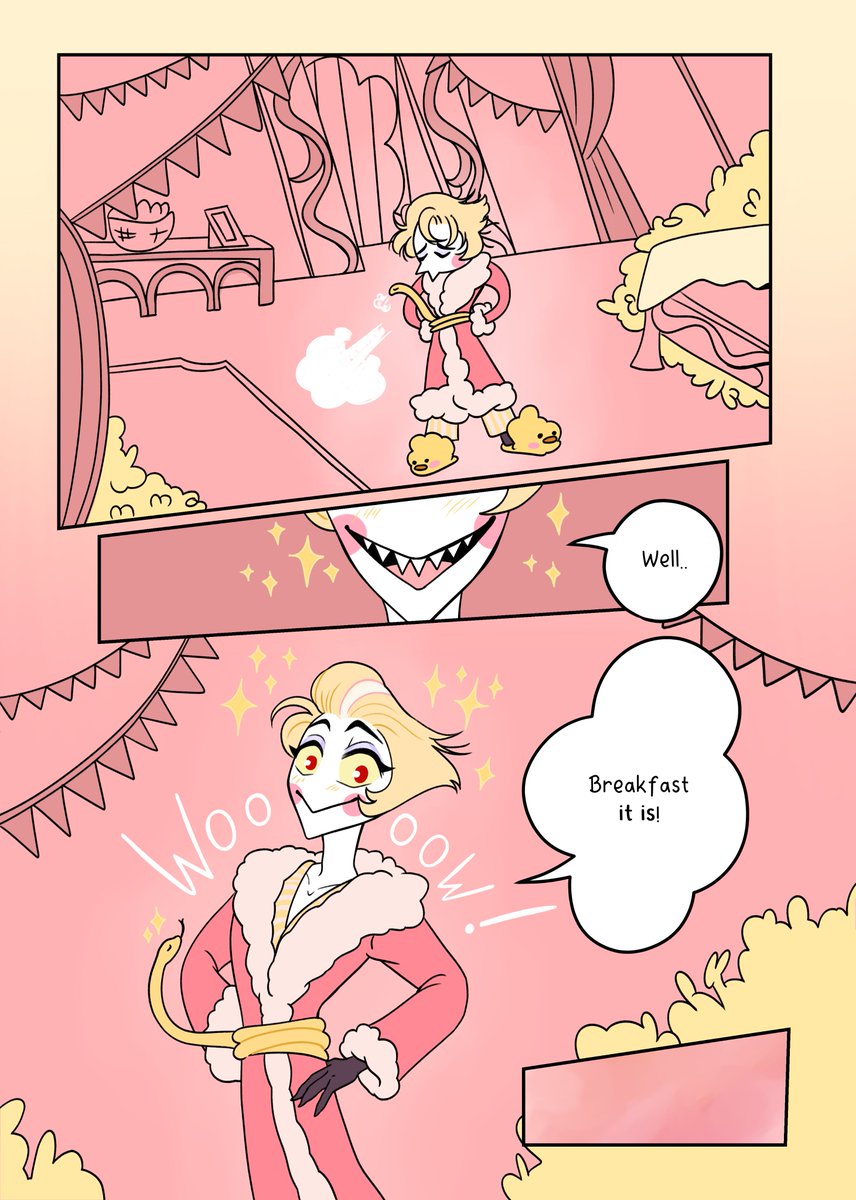 FederFairy's tweet photo. "Early Morning" 
A 📻🍎Short-Comic 
Post [ 2 / 8 ]

#radioapple #HazbinHotel https://t.co/Le5RZzzhnM
