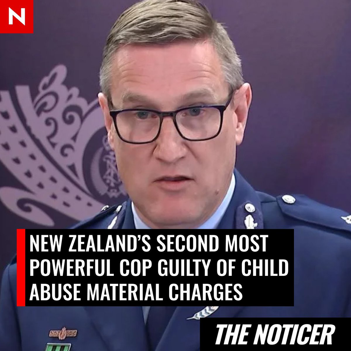 NoticerNews's tweet image. New Zealand&apos;s former Deputy Police Commissioner has pleaded guilty to possessing child abuse and bestiality material.

Jevon McSkimming, who claimed he &quot;needed&quot; more and more extreme content to &quot;feel anything&quot;, was released on bail ahead of sentencing.