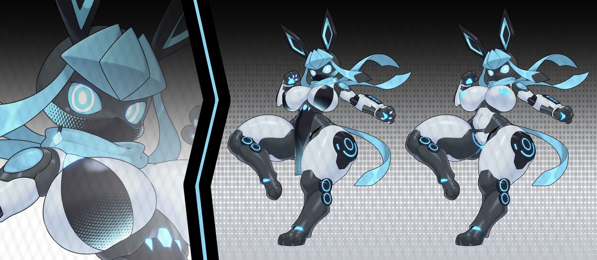KuroZshiro's tweet photo. Mecha Glaceon Mk.2 adopt 
#glaceon https://t.co/nQV4G035C7