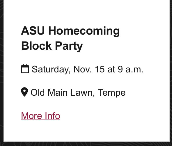 DCAZ480's tweet photo. Homecoming Block Party and Parade next Saturday will be at 9am; ahead of the 11am kickoff.
https://t.co/Ojf20vLDFK
#WVUvsASU #GoDevils https://t.co/jiuQip7jRR