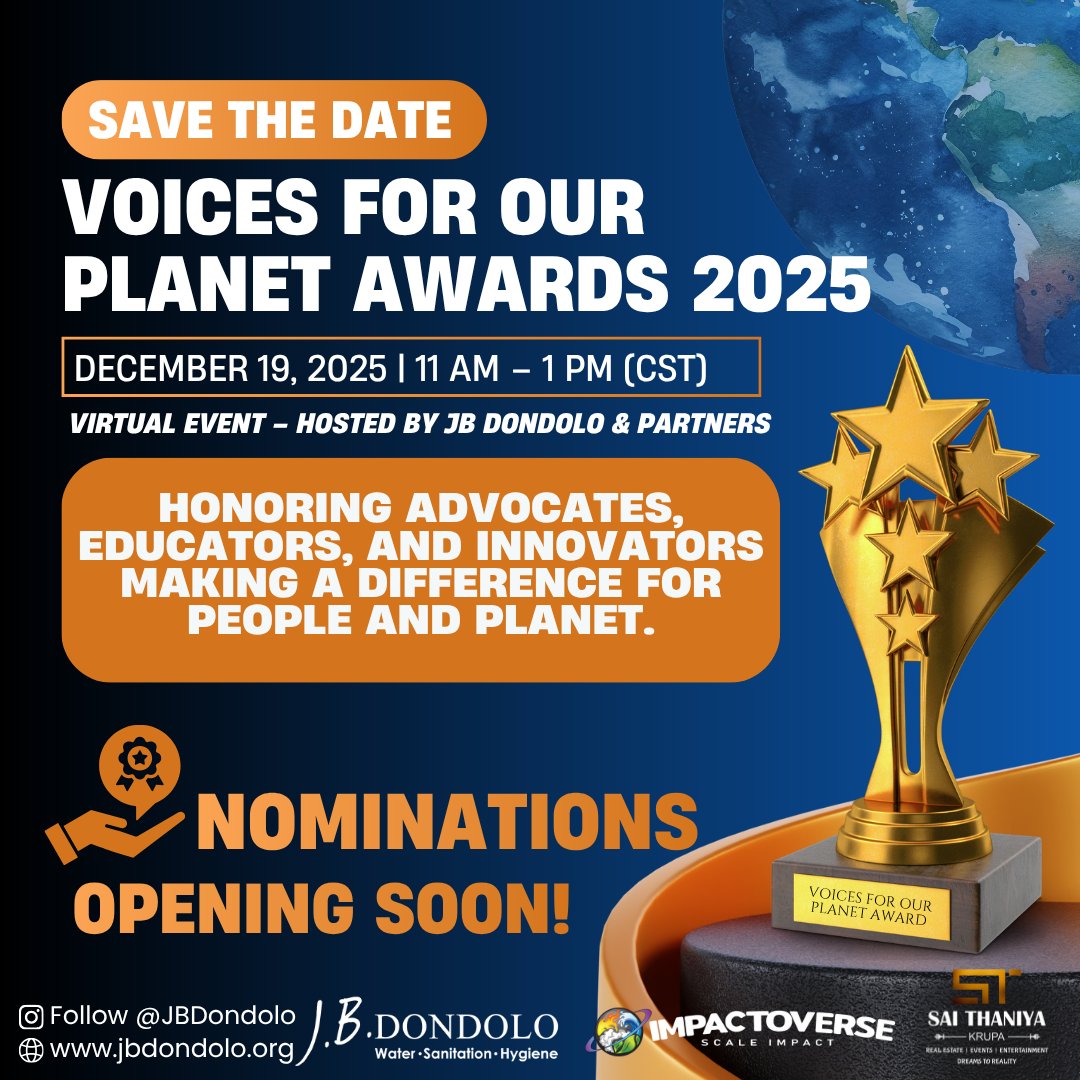 Tis that time of the year!

Who's ready for "The Voices for Our Planet Awards"?

SAVE THE DATE!
December 19, 2025

Honoring Advocates, Educators, and Innovators making for People and Planet.

Nominations will open soon!