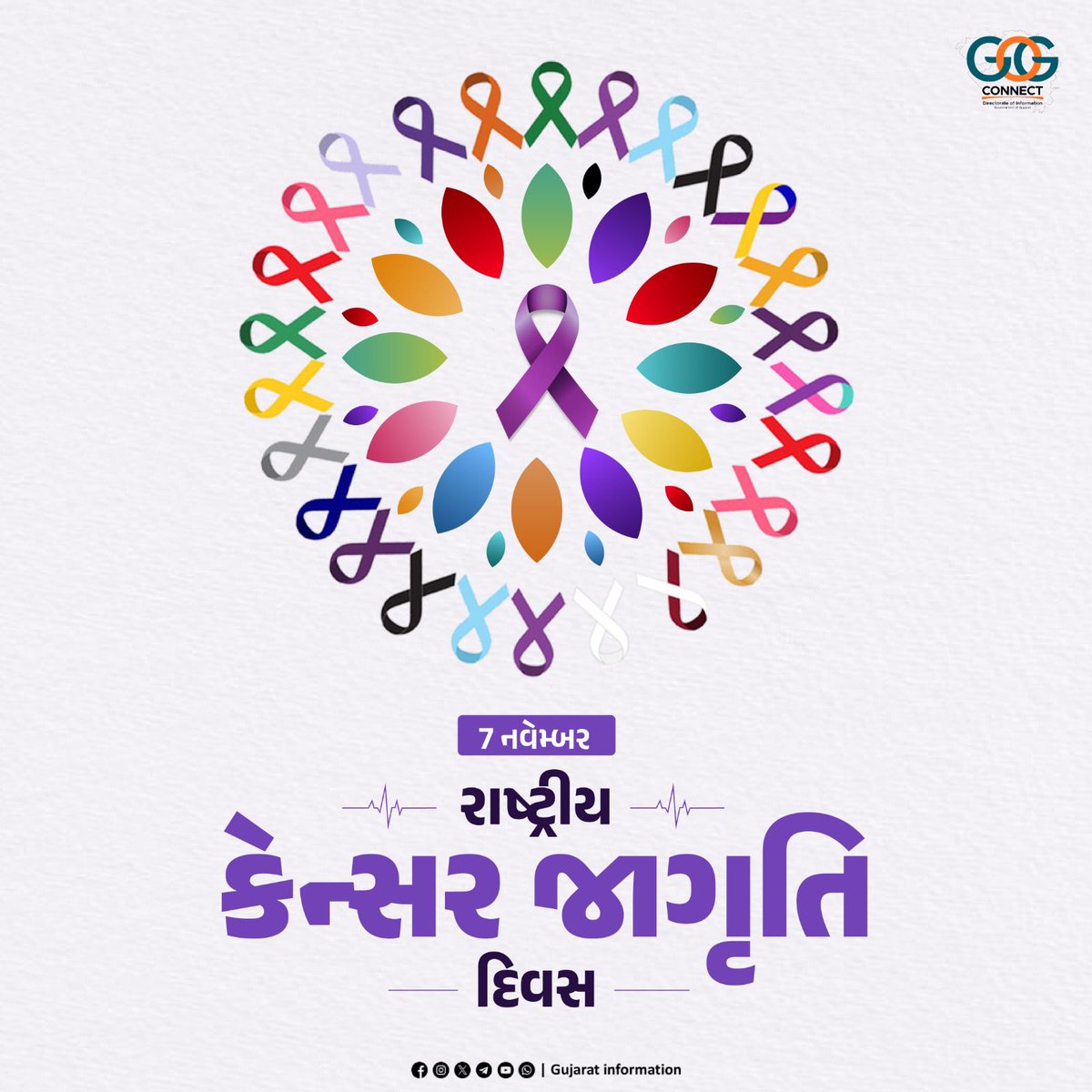 રાષ્ટ્રીય કેન્સર જાગૃતિ દિવસનો ઉદ્દેશ્ય લોકોમાં કેન્સરની બીમારી અંગે જાગૃતતા ફેલાવવાનો તેમજ આ બીમારીની ઓળખ કરી તેને આગળ વધતી અટકાવવાની સાથે-સાથે તેનાં સારવાર અને નિવારણની જાણકારી આપવાનો છે. 

#NationalCancerAwarenessDay