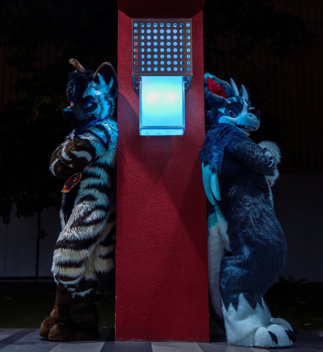 What you doing out here late at night alone? Wouldn't you rather be tending to our floof?

#FursuitFriday