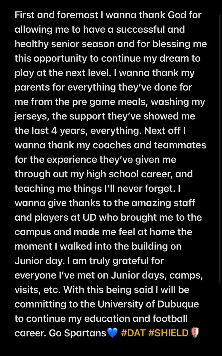 kayden_loomis's tweet image. #AGTG  I am extremely blessed to announce I will be continuing my education and football career at the University of Dubuque💙!! #DAT #SHIELD🛡️ @NUICFootball @KeynonJanicke12 @coachmaiuri @CoachCrabel @coachspitzUD @Coach_Cooper4 @EthanBackus_FB @PrepRedzoneIL @CILFootball