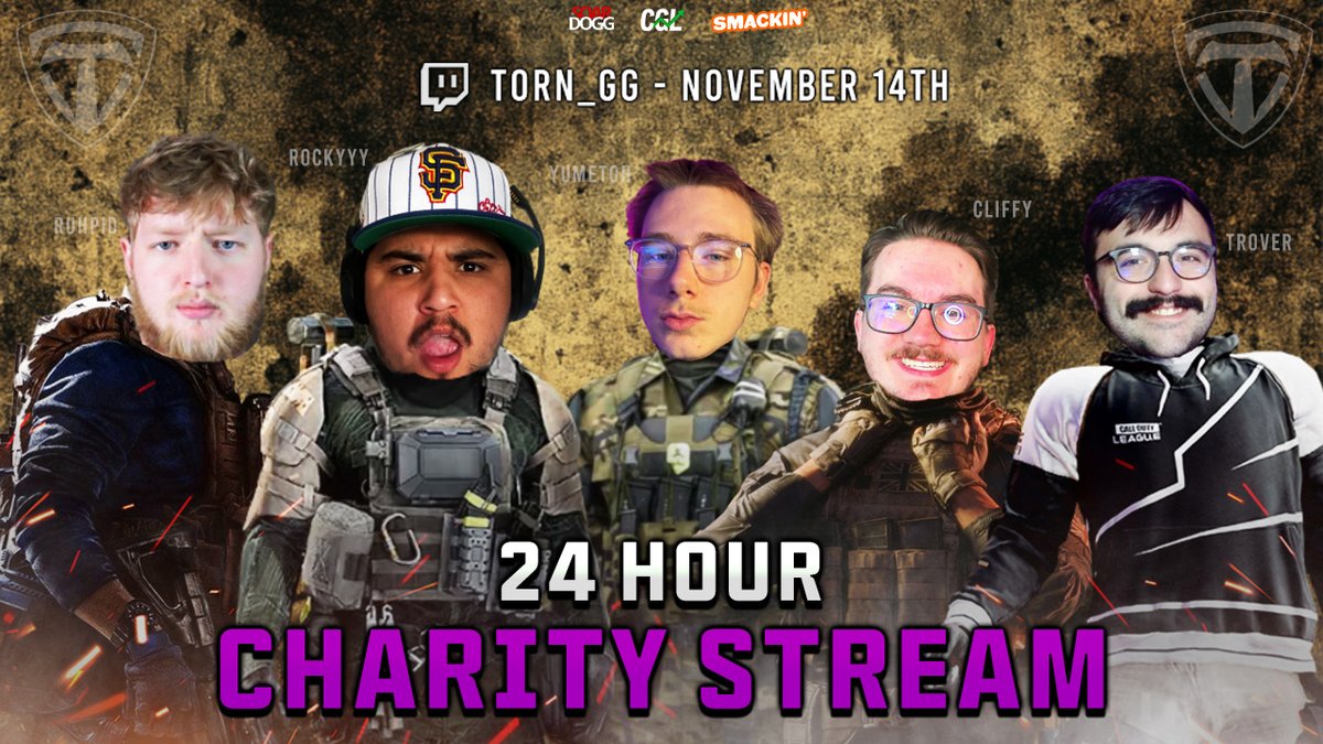 24 HOURS OF BLACK OPS 7🔥

We'll be doing a 24 hour charity stream raising money for the Wounded Warriors Project starting November 14th at 8pm CST and going all the way through the 15th. 

It's going to be a super fun stream, you don't wanna miss it! 

- Challenges every hour ⏰