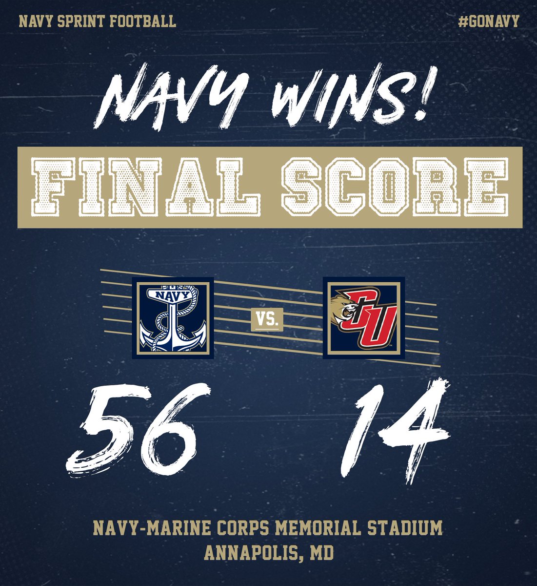 Big win for the guys on senior day!!

#GoNavy