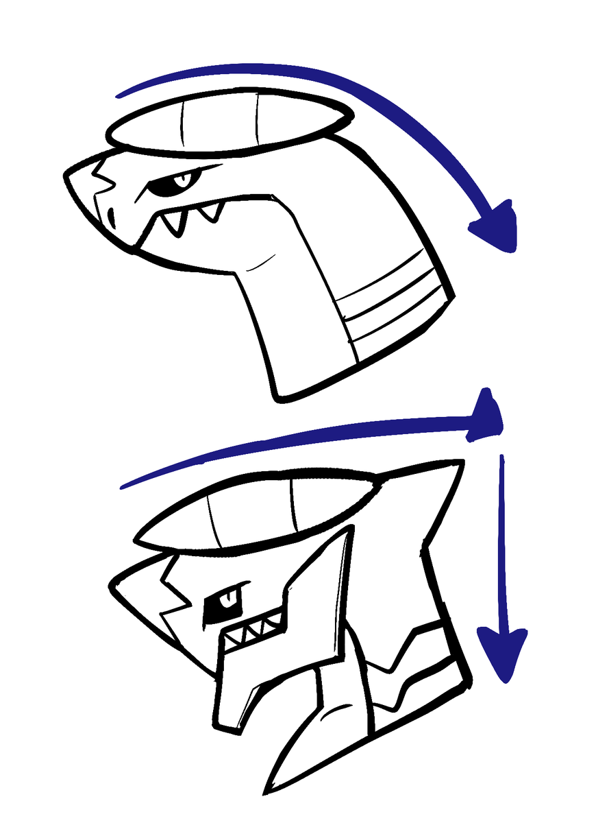 Gagaegral's tweet photo. Garchomp is one of my favourite Pokémon, easily in my top 5. I've never been able to say why Mega Garchomp leaves me indifferent, but after thinking about it, apart from other changes in the design, I think the main factor is the change in the structure of the head. https://t.co/1BjiG2KPVb