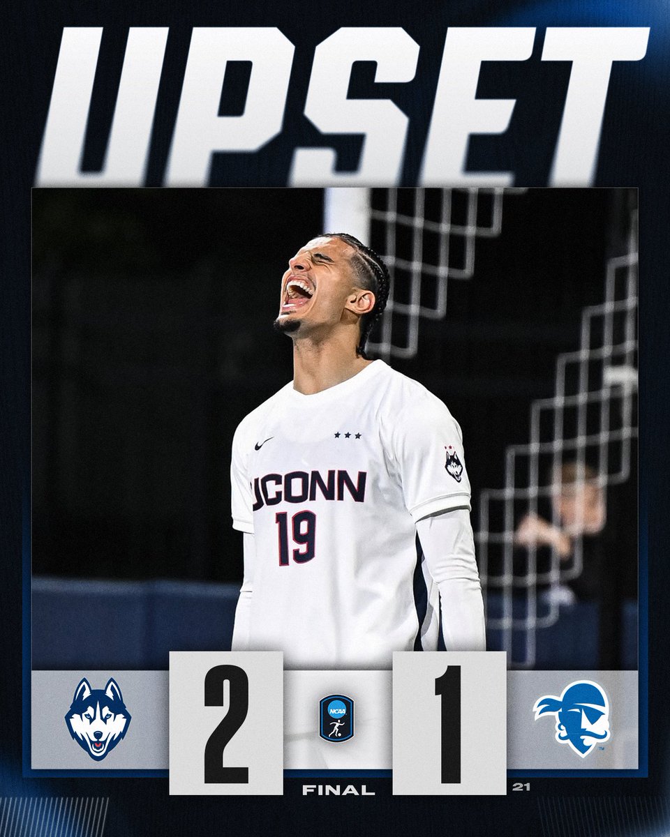 HUSKIES STEAL THE SHOW 🐾

<a href="/UConnMSOC/">UConn Men's Soccer</a> grabs the upset dub late against No. 21 Seton Hall, 2-1!

#NCAASoccer