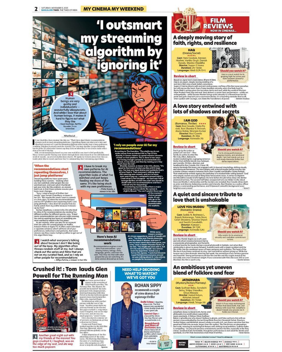 BangaloreTimes1's tweet image. Today's P1: It’s a baby boy for #Katrina and #Vicky, Comparing reel &amp;amp; real life only creates conflict, says #SrinidhiShetty, Also check out the #MyCinemaMyWeekend page 

For more such news log on to etimes.in

Catch our e-paper at e-paper.timesgroup.com