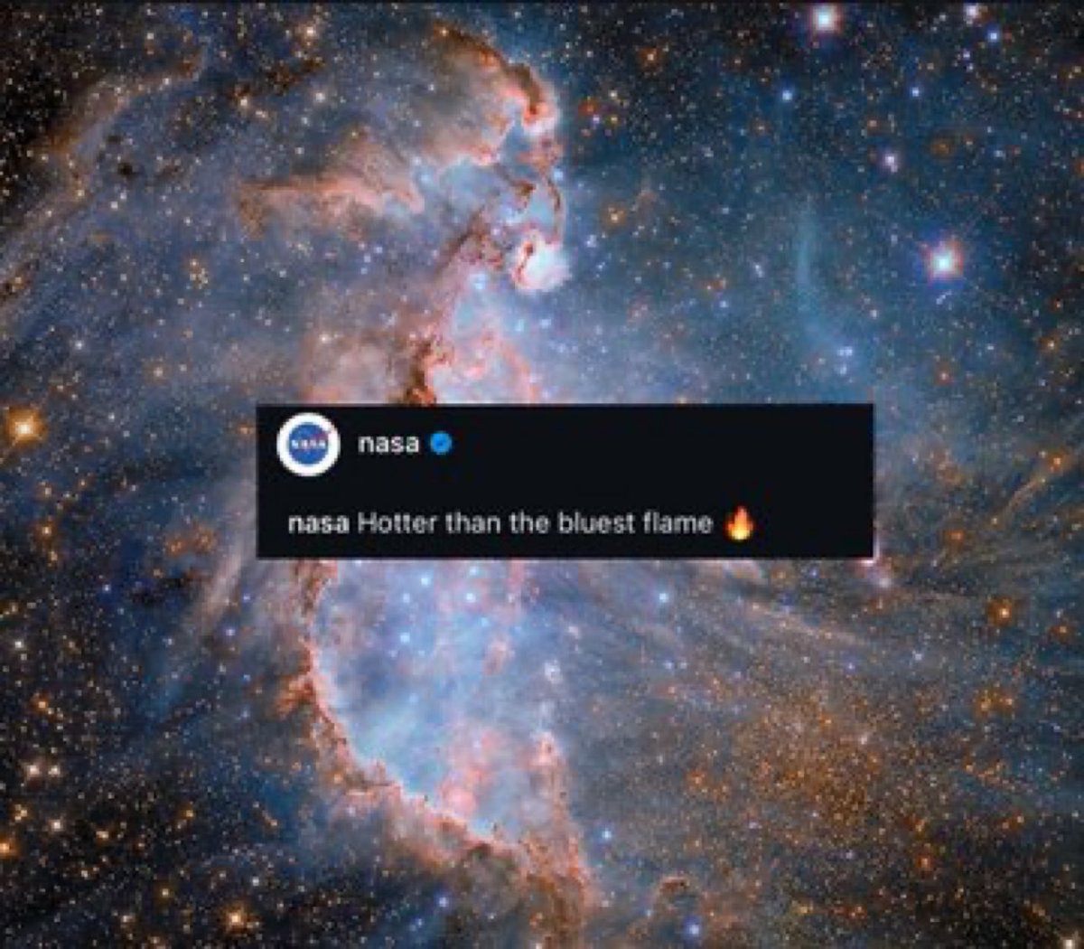 SheRecvdUrMsg23's tweet photo. BLUEST FLAME is now:

- GRAMMY approved
- NASA approved https://t.co/x06ZOBTuY4