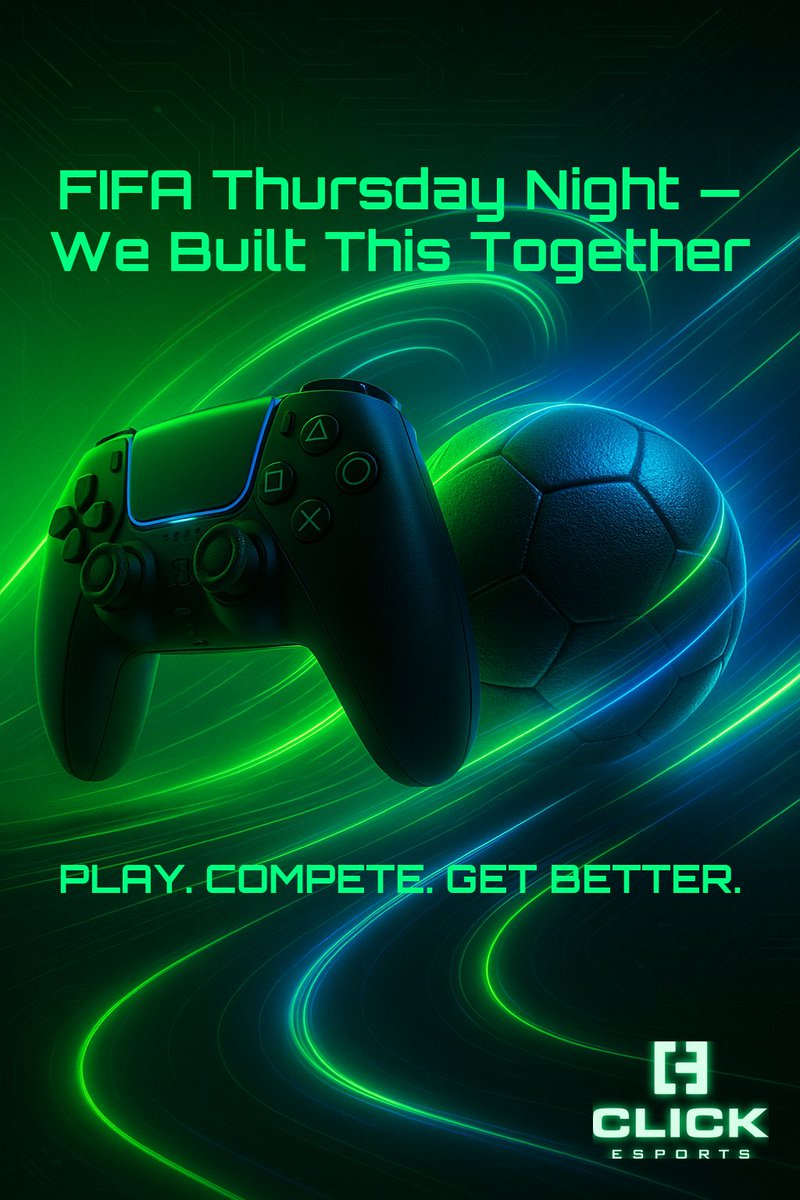 FIFA Thursday Night – We Built This Together ⚽🔥

Thank you to everyone who joined these last two weeks!

New faces every week, and more players welcome next Thursday.

It’s not just a game — it’s FIFA Night at Click Esports.

 PLAY. COMPETE. GET BETTER.