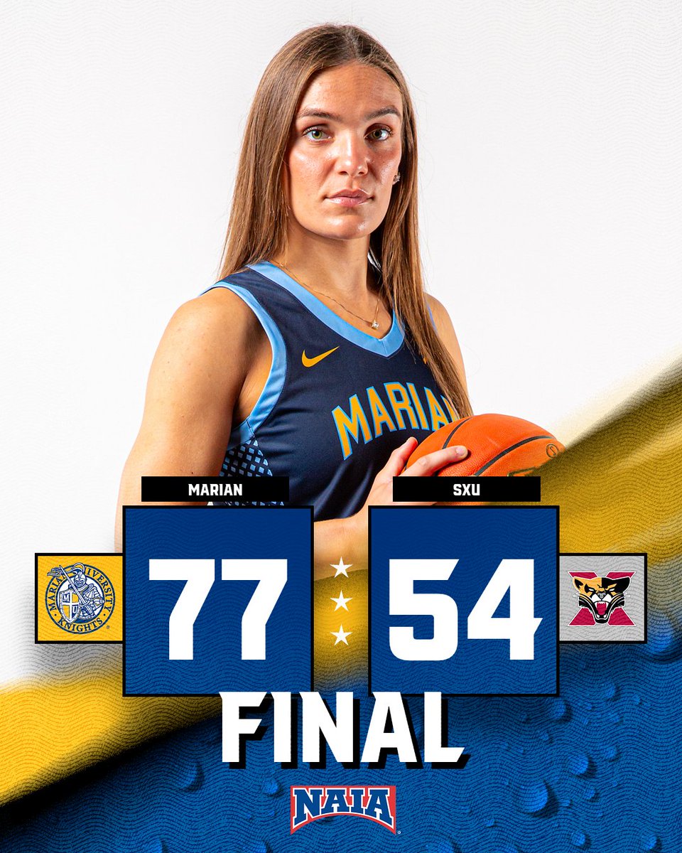 WBB | FINAL

KNIGHTS WIN! #5 <a href="/MarianUnivWBB/">MarianWBB</a> dominates game one of the Catholic Classic, running away with a one-sided 77-54 win!

20 &amp; 12 tonight for Abbey McNally, while Madisyn Bailey goes off for 18 points!