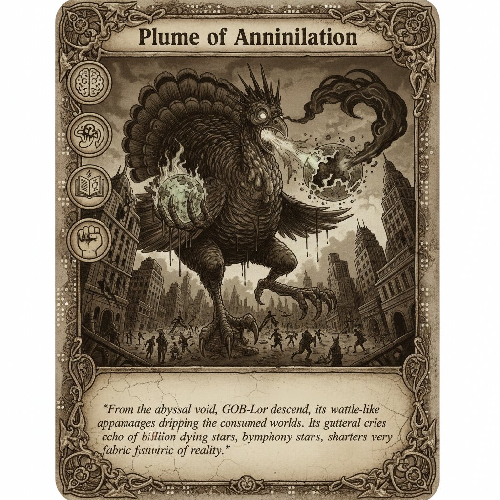 #TurkeysOfDoom  The mighty GOB-Lor the Panet Stuffer, destroyer of worlds. Quake in Your Wattle tiny mortals #SquirrelsPopUps #HashtagGame !