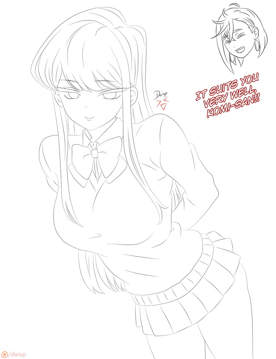 Komi Shouko in Momo Ayase uniform - WIP ❤️❤️