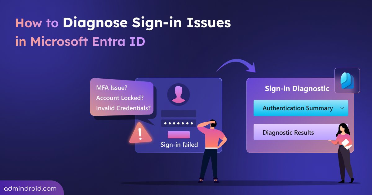 AdmiinDroid's tweet image. Behind every failed sign-in, there’s a reason and Sign-in Diagnostic in #EntraID helps you find it fast!🔍

See what really caused the issue, who, when &amp;amp; why, all in one view.

Try it next time a login fails👇
blog.admindroid.com/how-to-use-sig…

#Microsoft365 #AdminDroid #troubleshooting