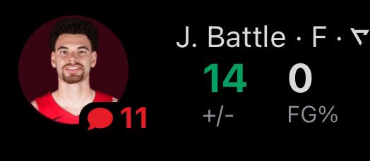 ScottieDBarnes's tweet photo. Demon been in the game for 5 mins and has a +14 plus minus 😭 https://t.co/tmqf3efWc1