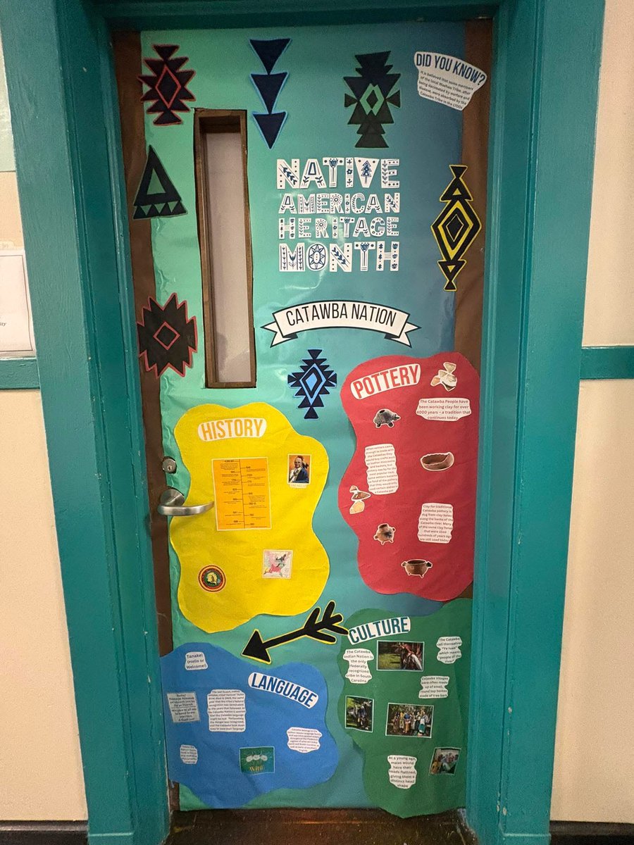 We all look forward to the doors <a href="/SouthProvSchool/">South Providence School</a> that Mohr creates. She recently attended PD about the Catawba Nation which inspired this fantastic door. Love this celebration of Native American Heritage Month! #RethinkingAltEd

<a href="/jgriffith352/">Jon Griffith</a> <a href="/AGHoulihan/">Andrew G. Houlihan</a> <a href="/UCPSNC/">Union County Public Schools</a>