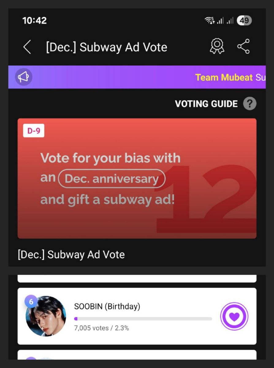 txtvotingcrew's tweet image. MUBEAT birthday ad voting is now open 📢

🗳 Vote for #SOOBIN on MUBEAT
— Drop all your expiring beats
— Make sure to save some of your accounts for the comeback
— Observe the gap. Most fandoms will drop beats on the last day so save most of your beats also. We only need to enter…