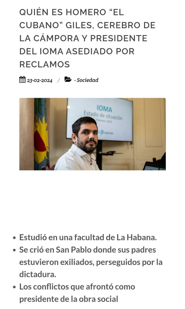 Un Cubano es el titular de IOMA ?