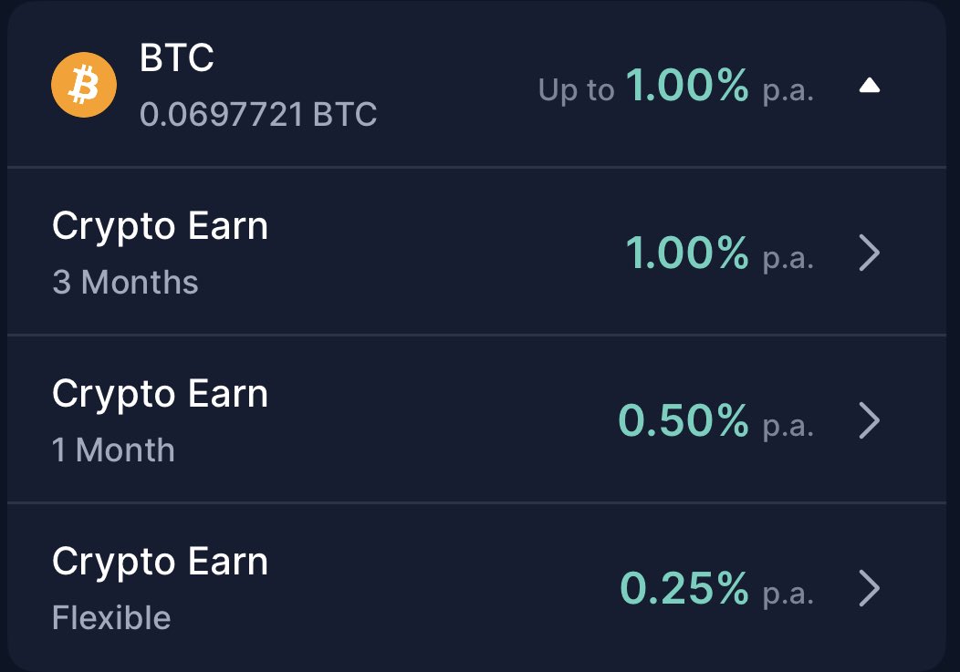 Hey <a href="/kris/">Kris | Crypto.com</a> and ⁦<a href="/cryptocom/">Crypto.com</a>⁩ 

Why are the #bitcoin Earn rates so weak? Full on bear market already?