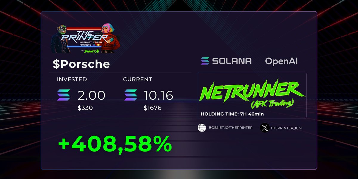 ThePrinter_ICM's tweet image. Internet Capital Markets: Next-Gen Memes. First-Class Runners.
$Porsche
37kNcpW82ZC6EGu99TxNt3UYzYN2FUSCcS9iUHiHpump