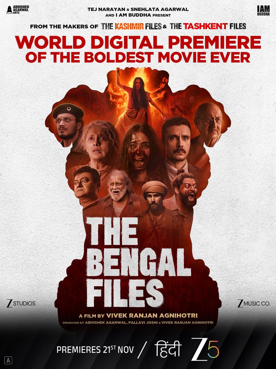 CinemaRareIN's tweet image. #TheBengalFiles (2025) by @vivekagnihotri, premieres Nov 21st on @ZEE5India.

@mithunda_off #PallaviJoshi @AnupamPKher @DarshanKumaar #SimratKaur @SoodEklavya
#NamashiChakraborty
@SaswataTweets #SouravDas @priyanshuchats @debu_dibyendu
@ImPuneetIssar @rajeshkhera11 #MohanKapur