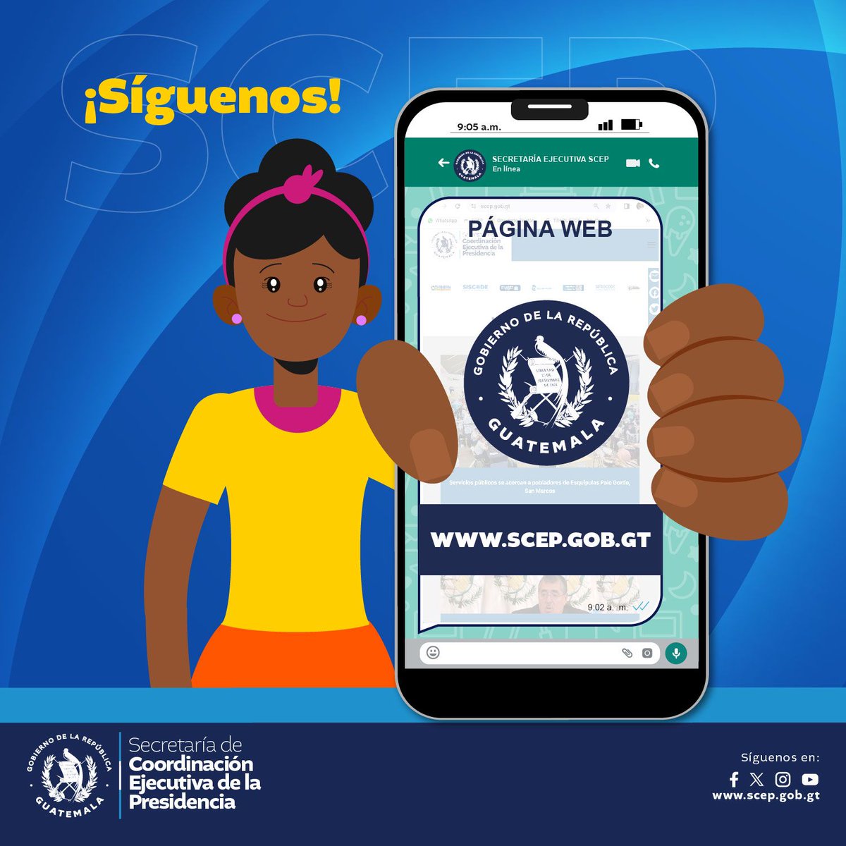 SCEPgt's tweet image. Conoce las acciones de la #SCEP🇬🇹 enfocadas al desarrollo, a través de nuestras plataformas virtuales.

👉Síguenos y comparte nuestra información 🔁❤️ ▶️ scep.gob.gt

#TransfiriendoPoderalaGente