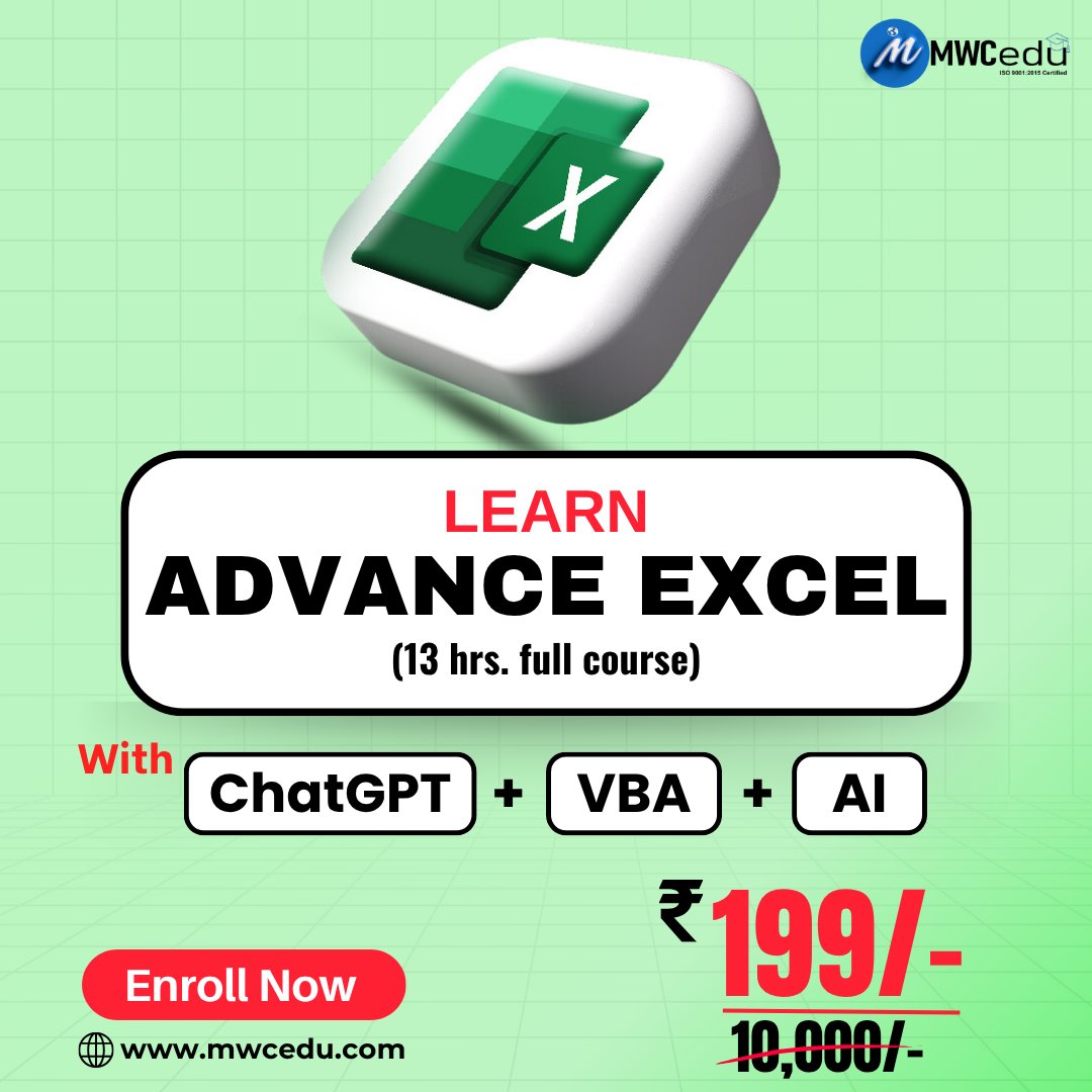Riya1495707's tweet image. Advanced Excel Course Online

The Advanced Excel Course Online teaches students how to use sophisticated tools for automation, reporting, and data analysis. 

#advanceexcelcoursewithvba #advanceexcecourse #advanceexcelcourseonline #advanceexcecoursewithcertificate #advanceexcel
