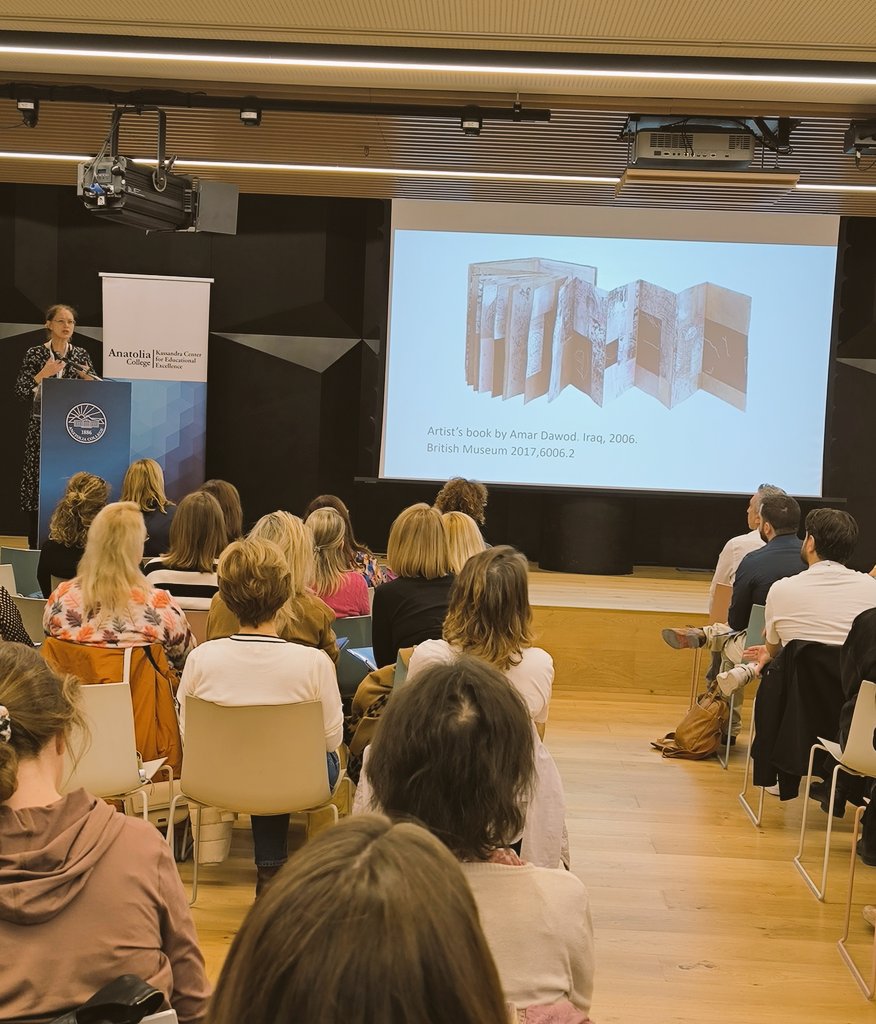 raultoran's tweet image. &apos;This piece of art based from the @britishmuseum looks to be touched&apos;, explained Katharine Hoare in @AnatoliaCollege #PULSEARTproject