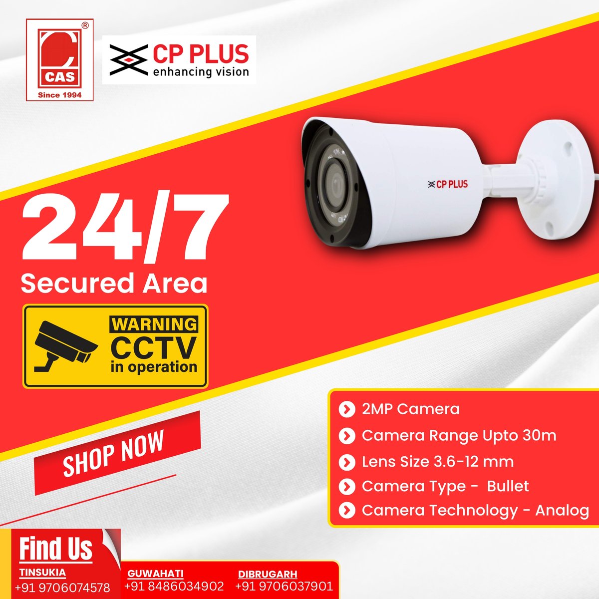 CAS_COMPUTERS's tweet photo. Upgrade to 24/7 smart surveillance — CP Plus now at CAS Computers!

#cascomputer #cctv #security #cpplus #trending #viral #explore #assam #ArunachalPradesh https://t.co/t3yS48MMnx