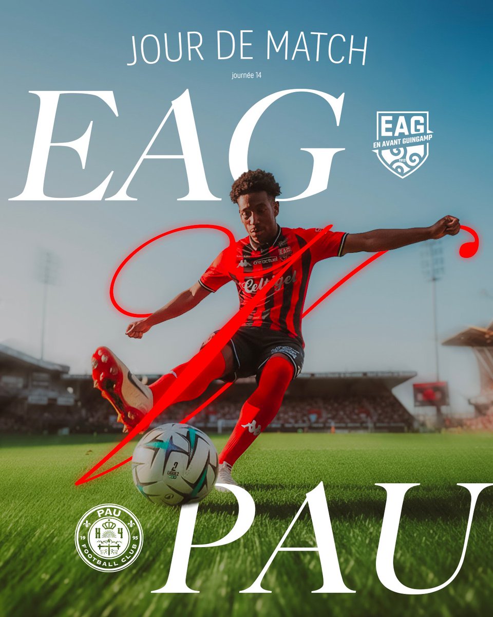 🔥 𝗝𝗢𝗨𝗥 𝗗𝗘 𝗠𝗔𝗧𝗖𝗛 🔥

⚔️ 14h 🆚 Pau FC
 
📍 Stade de Roudourou
📋 <a href="/Ligue2BKT/">Ligue 2 BKT</a> - J14
📺 <a href="/beinsports_FR/">beIN SPORTS</a> 1
📻 <a href="/ALaGuingampaise/">À La Guingampaise</a>

#EAGPAUFC #TeamEAG #WarRaok