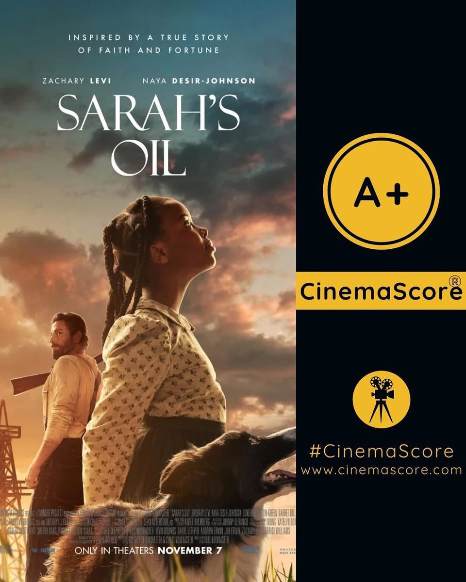 &amp; Another 1 💫🥰 HUGE congratulations #SarahsOil <a href="/AmazonMGMStudio/">Amazon MGM Studios</a> <a href="/KingdomStoryCo/">Kingdom Story Company</a> <a href="/WhyNotYouProd/">Why Not You Productions</a> <a href="/LightWorkers/">LightWorkers</a> <a href="/watchonwonder/">Wonder Project</a> for an A+ #CinemaScore

Please go SUPPORT this beautiful film &amp; go see it at the Theaters this weekend!   The entire cast &amp; crew did a phenomenal job ‼️💐