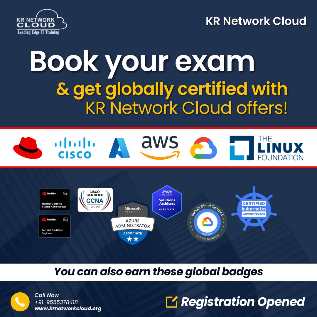 KRNetworkCloud1's tweet image. 🚀 GET CERTIFIED ON THE FIRST ATTEMPT! 🚀

At KR Network Cloud, We provide dedicated support and guidance for a wide range of global exams
📞 Call Now for Details: +91 9555378418

#ITCertification #GlobalCertification #RedHat #AWS #Azure #Cisco #CCNA #Kubernetes #Python #GCP