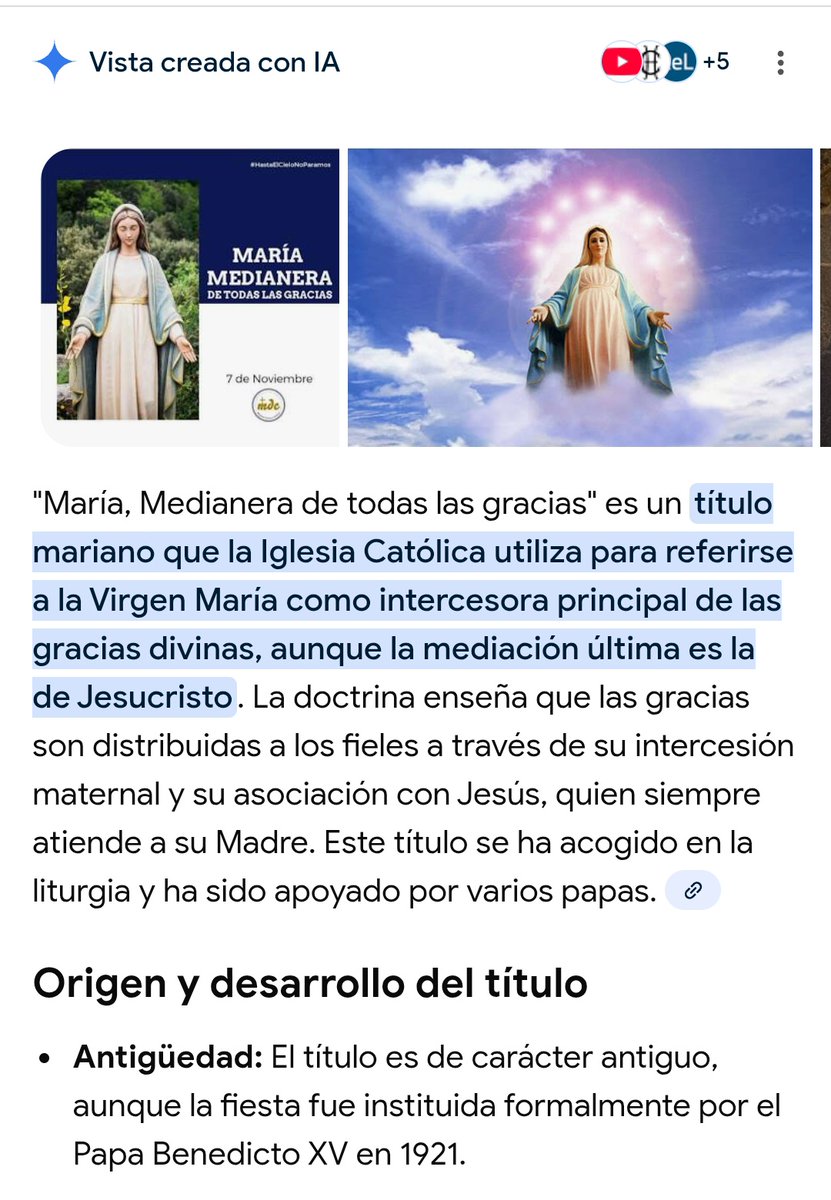 La IA aún no ha asumido la nueva nota. María, Medianera de todas las gracias, se celebra hoy, desde hace más de cien años.