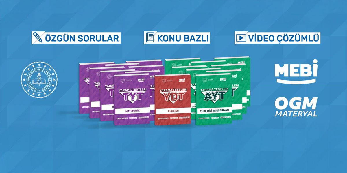 📕"MEBİ" YKS Tarama Testleri Kitapları Yayımlandı 📖

"MEBİ" Bireysel Öğrenme Platformu içinde daha önce dijital ortamda öğrencilerin kullanımına açılan ve büyük ilgi gören yayınlardan sonra tarama testi kitapları da öğrencilerin kullanımına sunuldu. 

Alan uzmanı öğretmenlerce
