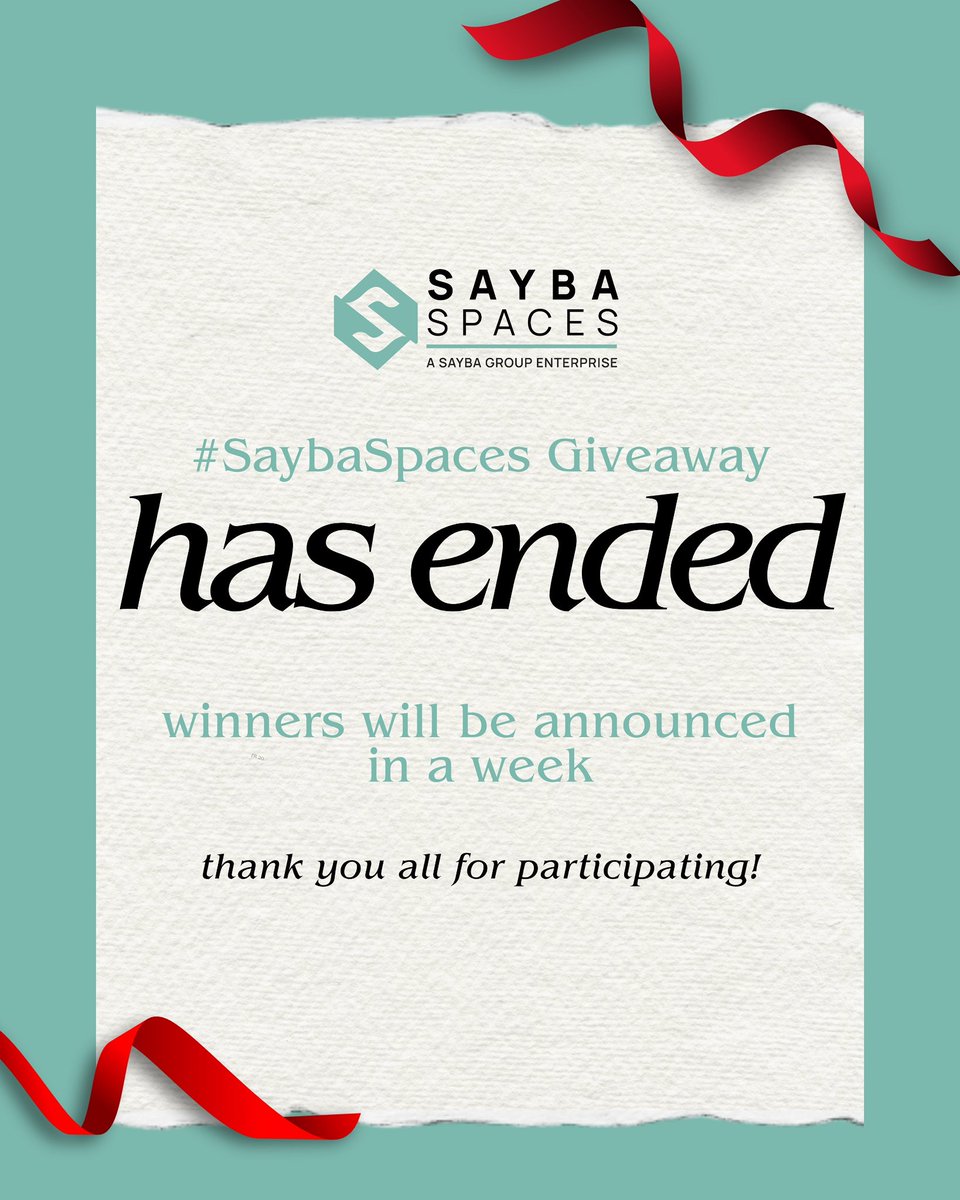 SaybaSpaces's tweet photo. Thank you so much to everyone who participated in our #SaybaSpaces Giveaway. We will be announcing our grand-prize winners in a week.
We are so grateful for everyone’s support.
#saybaspaces #saybaspacesgiveaway #contest #realestate #realestatedeveloper #giveaway #contestprize https://t.co/VICPpP33kb