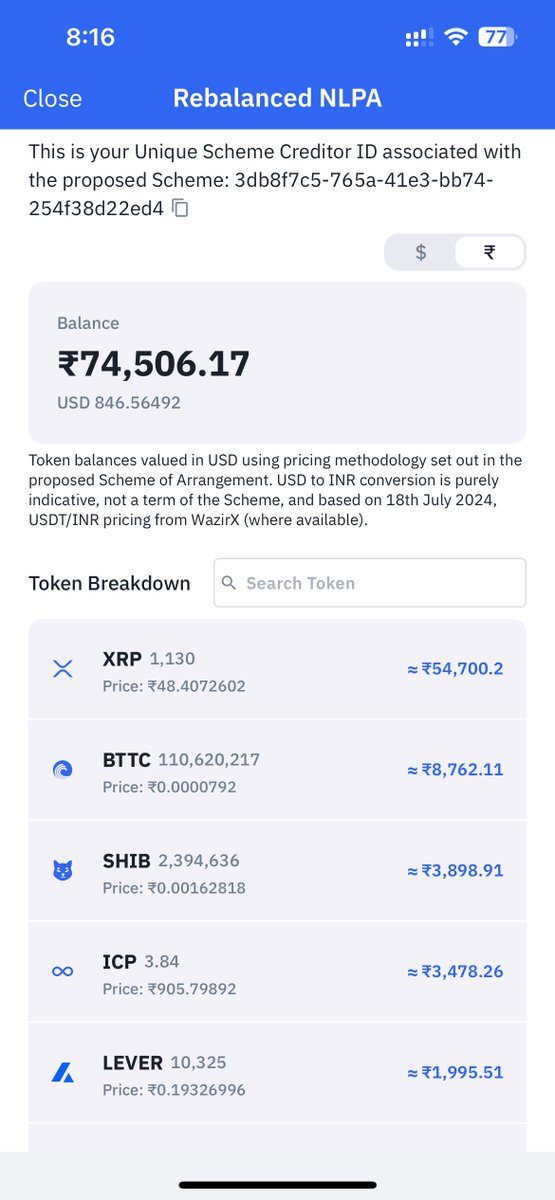 <a href="/WazirXCares/">WazirX</a> <a href="/WazirXIndia/">WazirX: India Ka Bitcoin Exchange</a> 
i have 1130 xrp &amp;
just received 162 xrp in first settlement from you
waiting for my remaining xrps

need complete recovery of xrp of 1130
otherwise need to go legal way as Madras court refer 

expecting i will get my all 1130 xrp
Thank you