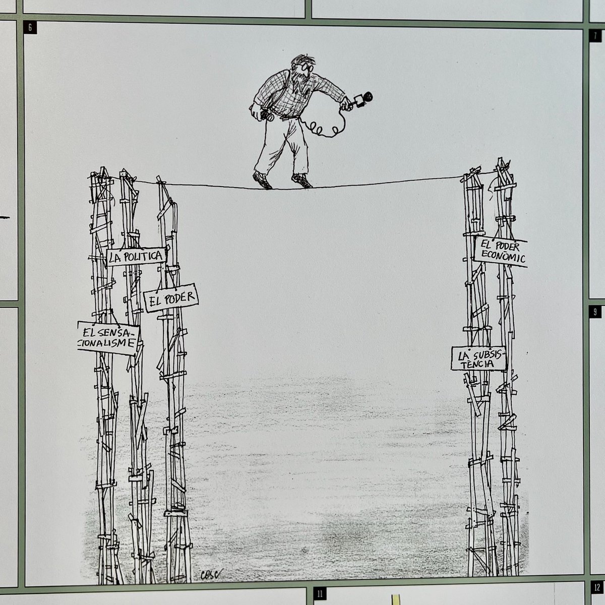 Avui el Col·legi de <a href="/periodistes_cat/">Col·legi de Periodistes de Catalunya</a> fa 40 anys al servei de la professió i el país (i és el darrer dia del #VIICongresPeriodistes). 

👇 Vigent vinyeta de Cesc publicada al número 103 (2001) de la Revista Capçalera. cronologia.periodistes.cat