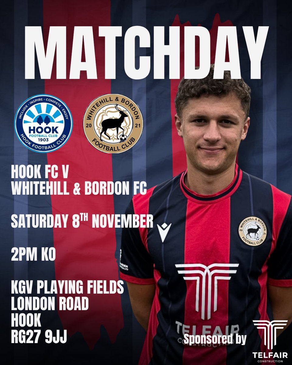 BordonFc's tweet image. 𝗠𝗔𝗧𝗖𝗛𝗗𝗔𝗬

🆚 @HookFC1903 
🏆 @HantsLeague 
🏟️ KGV Playing Fields
📆 Saturday 8th November
🕒 14:00 KO

Come down and support the lads 👊

🔴🔵 #UpTheStags 🦌