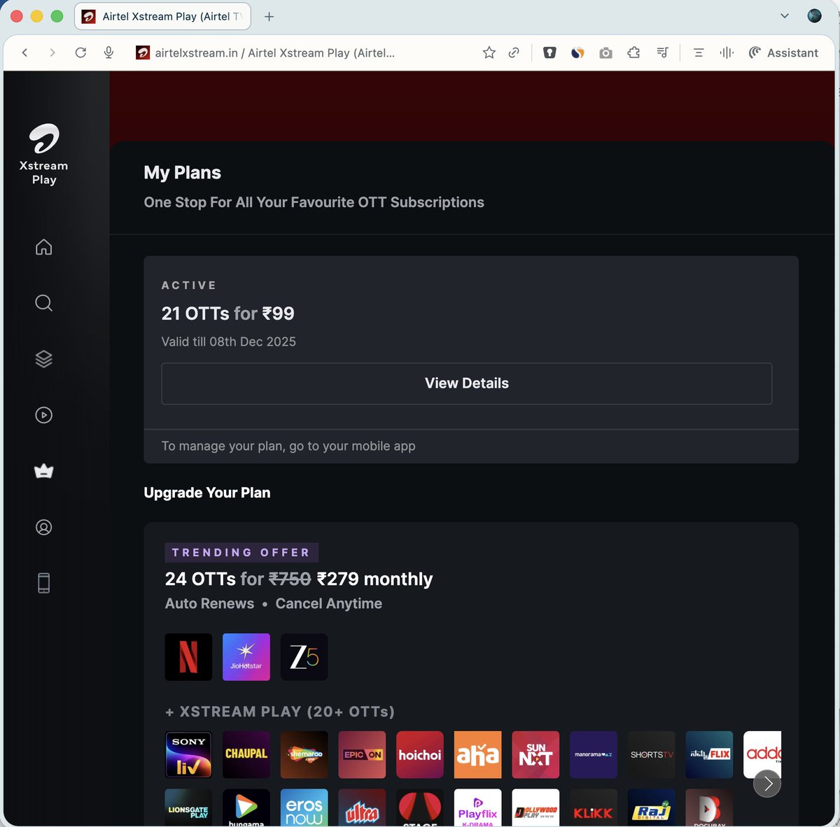 siddhantmohan1's tweet image. How to get your churn to 0?
Easy - just never let your users cancel.

I opened @airtelindia app to cancel a plan, guess what? It says Manage your plan from web app.

I went to web app and it asked me to visit mobile app to manage my plan and subscription.

At that moment, Airtel…