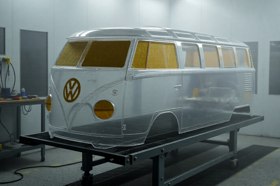 jason9394's tweet photo. Just gettinโ the van a fresh look in the booth. Little patience, lots of good vibes. ๐๐จ #VWVan #PaintBooth #GarageChillin #ClassicVibes #AI #RC #Tamiya #MChassis https://t.co/HCW8Mzxkzm