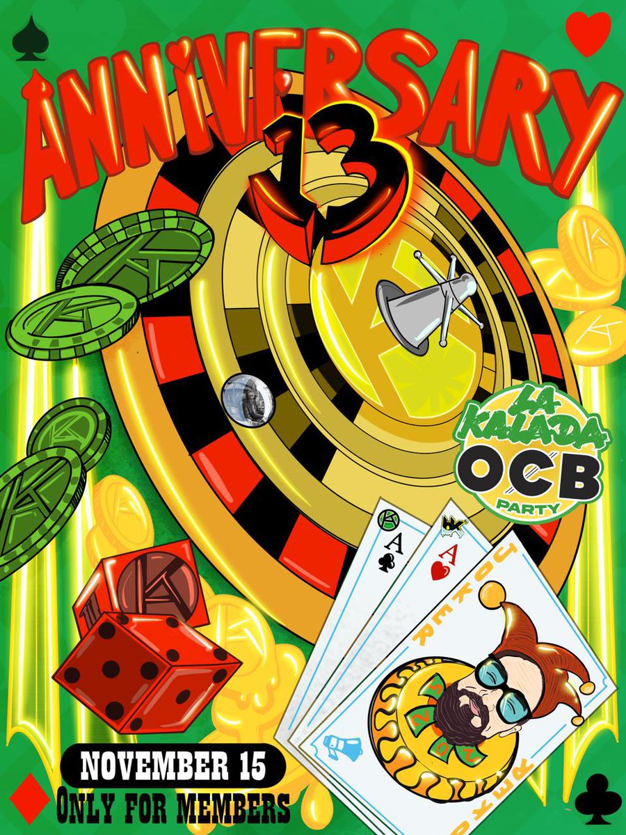 🎉 ¡LA KALADA CUMPLE 13 AÑOS! 🎉
.
🃏 ¡Prepárate para una noche de pura suerte, estilo y diversión!
Este 15 de NOVIEMBRE celebramos el 13º Aniversario de la Asociación LA KALADA en Barcelona 🎰 con una fiesta exclusiva al más puro estilo Casinò 🎲✨
👔 Dress Code: Elegante Casinò