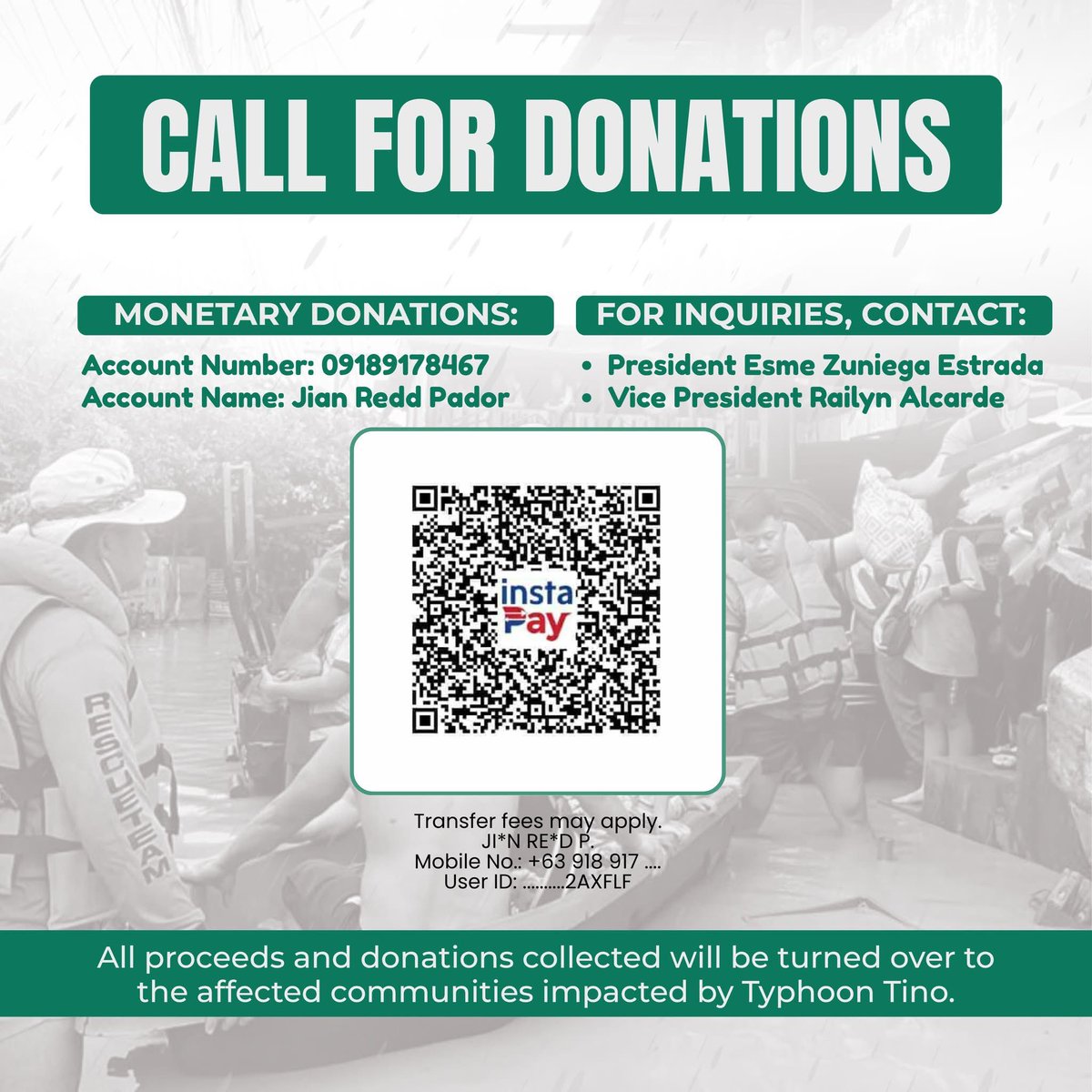 CPUReform's tweet image. 𝗣𝗥𝗢𝗝𝗘𝗖𝗧 𝗕𝗨𝗟𝗜𝗚 🤍
A Donation Drive for Typhoon Tino Victims ⛈️📦

Together with APSSI, The Reform Organization stands in solidarity with the affected communities of Typhoon Tino. Even the smallest act of kindness can spark hope. 💚

#TyphoonTinoDonationDrive