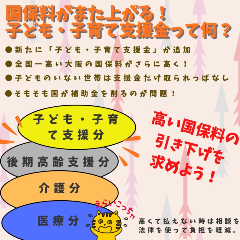 daishoren's tweet image. 国保料が「子ども・子育て支援金」でまた値上げ！もともと日本一高い大阪の国保。いい加減に引き下げろー
 daishoren.org/topics/news/53…

#民商
#民主商工会
#国民健康保険
#国保
#フリーランス
#商売の困りごとは民商へ