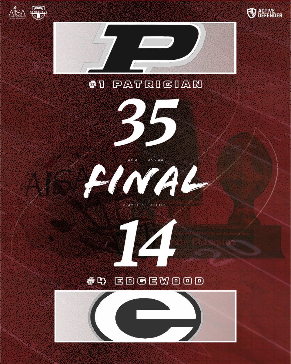 AISAathletics's tweet image. Class 🇦🇦/🇦🇦🇦 final scores from Round 1️⃣ of the AISA football playoffs, brought to you by @active_defender !

Semifinal games will take place Thursday, Nov. 13. Higher seeds hosts. #AISAFootball #AISA #AISAathletics