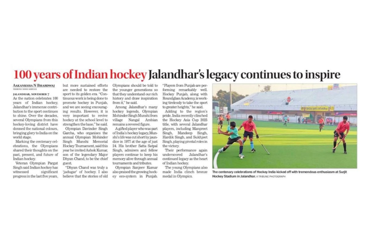 PargatSOfficial's tweet photo. On completion of 100 glorious years of Indian Hockey โ proud moment for Punjab! ๐ฎ๐ณ๐
Nearly 70โ80% of Indian Hockey players hail from Punjab โ the true powerhouse of Indian Hockey.
#Hockey #100YearsOfGlory #Punjab #IndianHockey https://t.co/MZvMVR87hI