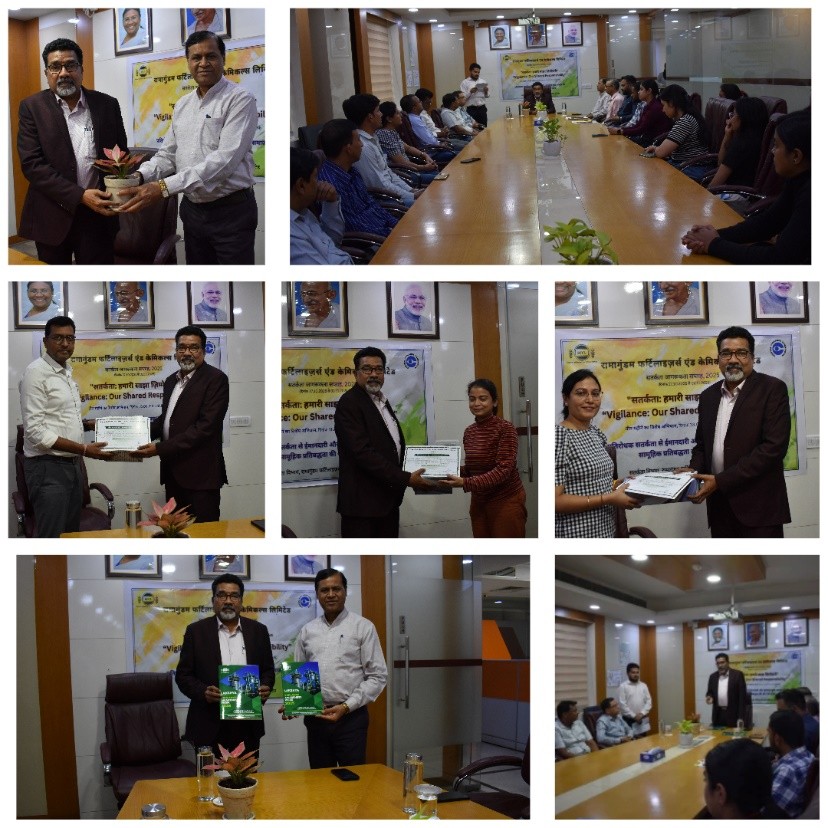 #VigilanceAwarenessWeek2025 was observed at RFCL, CO, Noida from 28.10.2025 to 02.11.2025. During #VAW2025 events focusing on spreading awareness on capacity building, Asset Mgt &amp; Digital initiative were conducted.
Sh. S Manoharan, CEO, RFCL &amp; Sh. A.K. Pandey, CGM (P&amp;HR) unveiled
