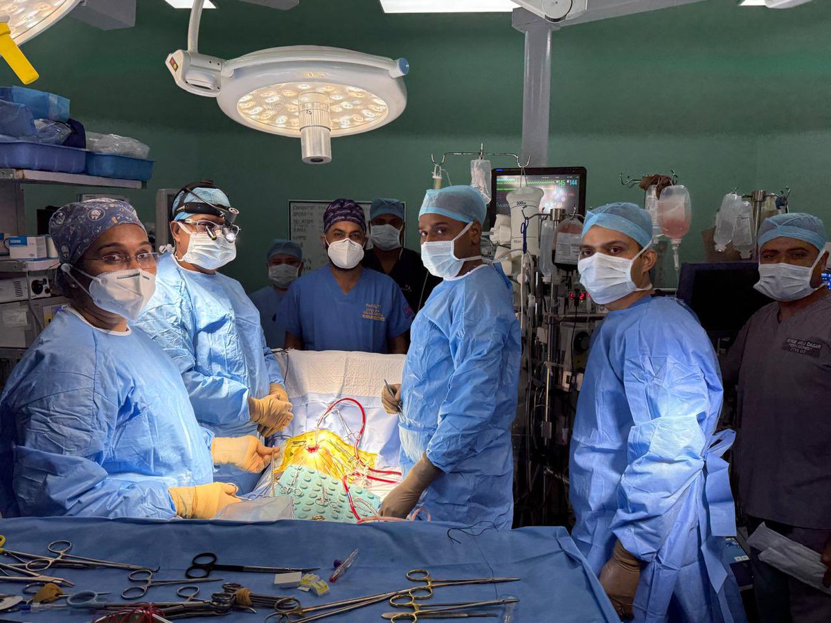 dgafms_mod's tweet photo. The Cardiac Surgery team at #ArmyHospital (R&R) successfully performed a coronary artery bypass grafting (CABG) on an 8-year-old boy diagnosed with Familial Hypercholesterolemia and critical coronary artery disease. The child, among the youngest of patients  to undergo coronary bypass surgery in India, was operated upon by the multidisciplinary team comprising cardiac surgeons, cardiologists and cardiac anaesthesiologists. This remarkable feat stands as a testament to the professional excellence, clinical acumen and unwavering commitment of the #AFMS to save lives.

@adgpi
@indiannavy
@IAF_MCC 
@HQ_IDS_India 
@SpokespersonMoD 
@PIB_India
@westerncomd_IA 
@DelhiArea_IA 

#DGAFMS
#AMC