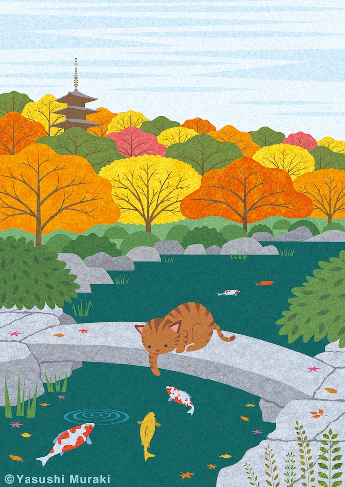 YasushiMuraki's tweet photo. イラスト「 紅葉と猫 」アップするから！

#イラスト #イラストレーター #illustration #illustrator #芸術 #ART #デザイン #Design #絵画 #Painting #絵本 #イラスト好きな人と繋がりたい #猫 #ねこ #cat #動物 #動物イラスト #紅葉 #秋 #autumn #秋のイラスト #風景画 #児童書 https://t.co/pslwmXGDHk